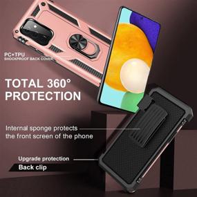 img 3 attached to 📱 Samsung Galaxy S21 Ultra Case with Belt Clip - Military Grade Drop Protection Cover with Belt Clip Holster, Magnetic Ring Holder, and 360° Rotating Kickstand - Pink