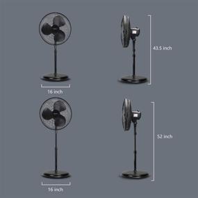 img 1 attached to 🌀 Efficient 16" Standing Fan: Oscillating Pedestal with 3 Speeds, Wider Angle, Quiet Cooling - Aigostar