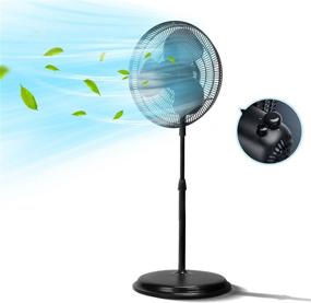 img 4 attached to 🌀 Efficient 16" Standing Fan: Oscillating Pedestal with 3 Speeds, Wider Angle, Quiet Cooling - Aigostar