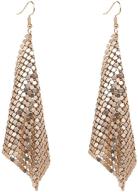 💃 colorful sequin dangle earrings: sparkle in style at disco party and bar with metal mesh grid tassels - women and girls' flamboyant fashion accessory logo