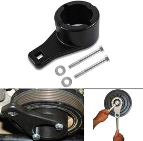 img 4 attached to 🔧 TOYOTA/LEXUS Crankshaft Damper Pulley Holding Holder Harmonic Tool Set with 2 Crank Bolts