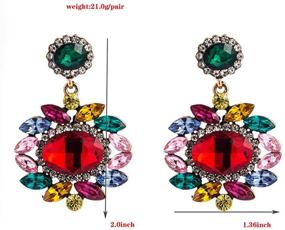 img 3 attached to 💎 Boho Chic: ABJFJE Geometric Crystal Statement Drop Earrings – Colorful Crystal Design for Women and Girls