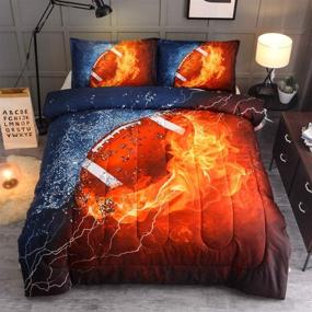 img 4 attached to 🏈 Sisher 3D Football Comforter Twin Set: Sport Microfiber Rugby Quilt Bedding for Boys Kids & Teens - Includes 1 Comforter & 1 Pillowcase (68x88 Inch)