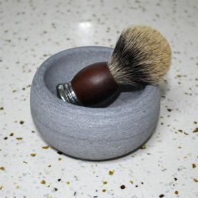 img 2 attached to CHARMMAN Men's Shaving Soap & Cream Bowl in Natural Grey Marble Stone, Enhanced Heat Preservation for Superior Lather With Interior Micro-ridges, Art of Shave ...