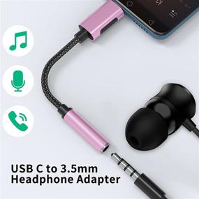 img 3 attached to COOYA USB C to 3.5mm Audio Jack Adapter: Compatible with Samsung S20 FE S21 5G, iPad Pro, Galaxy Note 20 10, Google Pixel 5, OnePlus 9 Pro, and more - Rose Gold