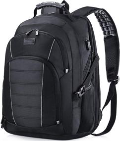 img 4 attached to 🎒 Durable Water Resistant Laptop Backpack: Extra Large 17 Inch Business Travel Backpack with USB Charging Port and Earphone Hole - Ideal for Men, Women, and Students