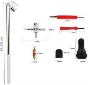 img 1 attached to 🔧 Set of Tyre Valve Stem Puller Tools with 10 TR412 Short Rubber Valve Nozzle Core and Pure Copper Valve Nozzle Core, 1 Dual & 1 Single Head Valve Core Remover, 4 Way Valve Core Remover Installer Tool