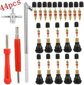 img 2 attached to 🔧 Set of Tyre Valve Stem Puller Tools with 10 TR412 Short Rubber Valve Nozzle Core and Pure Copper Valve Nozzle Core, 1 Dual & 1 Single Head Valve Core Remover, 4 Way Valve Core Remover Installer Tool