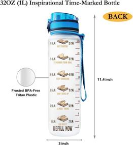 img 1 attached to 📚 Stay Hydrated and Motivated with the 64HYDRO 32oz 1Liter Motivational Water Bottle for Book Lovers in a Dream World: Books are Free, Reading Makes You Thin - HNH1308005 Water Bottle