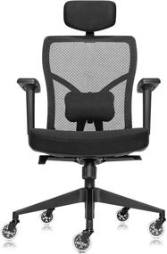 img 4 attached to 🪑 The Office Oasis Ergonomic Mesh Office Chair - Roller Blade Wheels and Sleek Black Design