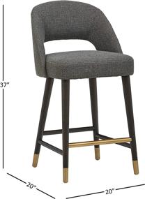 img 1 attached to 🪑 Rivet Whit Contemporary Upholstered Counter Height Stool with Gold Accents - Flannel Grey | 37"H | Amazon Brand