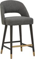 🪑 rivet whit contemporary upholstered counter height stool with gold accents - flannel grey | 37"h | amazon brand logo