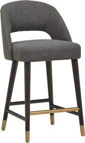 img 4 attached to 🪑 Rivet Whit Contemporary Upholstered Counter Height Stool with Gold Accents - Flannel Grey | 37"H | Amazon Brand