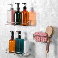 🚿 lagute 3-pack shower caddy with adhesive: efficient kitchen & bathroom storage solution for shower, sink & more logo