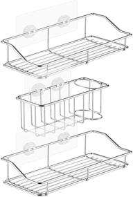 img 3 attached to 🚿 Lagute 3-Pack Shower Caddy with Adhesive: Efficient Kitchen & Bathroom Storage Solution for Shower, Sink & More