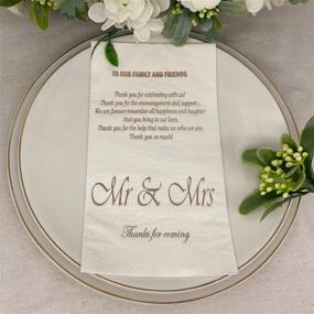 img 4 attached to 🌹 Rose Gold Wedding Dinner Napkins - 50-Pack Mr & Mrs Paper Napkins for Wedding Shower Banquet, Anniversary Disposable Decorative Towels Party Supplies, 3-ply, 12"x16