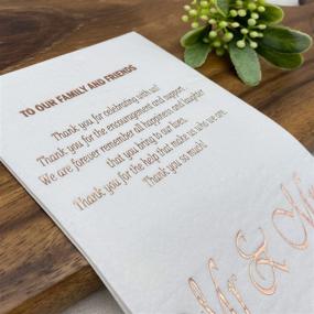 img 2 attached to 🌹 Rose Gold Wedding Dinner Napkins - 50-Pack Mr & Mrs Paper Napkins for Wedding Shower Banquet, Anniversary Disposable Decorative Towels Party Supplies, 3-ply, 12"x16