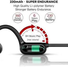 img 1 attached to 🎧 ALOVA Wireless Open Ear Sports Headphones, Bluetooth 5.0 Waterproof Headset with HD Phone Call, Free Ears Earphones for Running (Black)