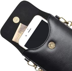 img 2 attached to 📱 Universal Mini Cell Phone Bag Pouch with 3 Credit Card Holder - SHANSHUI Crossbody Phone Purse, Compatible with iPhone SE and All Most Smartphones