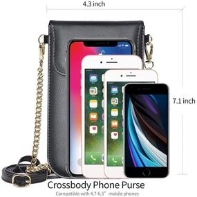 img 3 attached to 📱 Universal Mini Cell Phone Bag Pouch with 3 Credit Card Holder - SHANSHUI Crossbody Phone Purse, Compatible with iPhone SE and All Most Smartphones