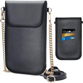 img 4 attached to 📱 Universal Mini Cell Phone Bag Pouch with 3 Credit Card Holder - SHANSHUI Crossbody Phone Purse, Compatible with iPhone SE and All Most Smartphones