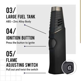 img 2 attached to 🔥 Gorilla Torch Lighter - VEXO Rotatable Head Portable Lighter, Windproof & Refillable Butane Fuel for Kitchen, Grill, BBQ, Candle, Cooking, Camping (Butane Fuel Not Included)