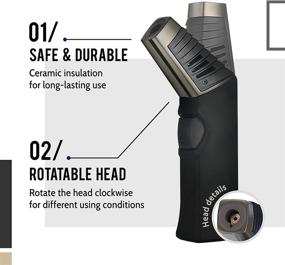img 3 attached to 🔥 Gorilla Torch Lighter - VEXO Rotatable Head Portable Lighter, Windproof & Refillable Butane Fuel for Kitchen, Grill, BBQ, Candle, Cooking, Camping (Butane Fuel Not Included)