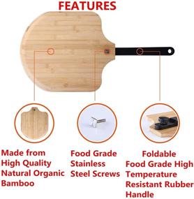 img 3 attached to 🍕 Fiery Chef Bamboo Pizza Peel: Foldable Handle, Easy Storage, 12x14 inch Blade, 22.7 inch Overall - Gourmet Luxury Pizza Paddle for Baking Homemade Pizza Bread