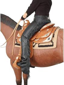 img 1 attached to 🤠 Tough 1 Smooth Leather Chap with Fringe: Enhanced Style and Durability