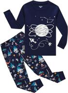 👕 100% cotton sleepwear: family feeling kids & toddler boys pajamas 2 piece pjs set logo