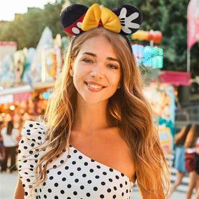 img 1 attached to Shiny Bow Mouse Ears Headbands: Perfect for Princess Party 🎀 Decorations and Cosplay - 2Pcs Set for Kids, Girls, and Women