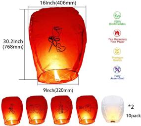 img 3 attached to 🏮 10 Pack Biodegradable Fire Resistant Paper Lantern Lamps-Sky Lanterns in Colorful Patterns for SEO-Optimized Weddings, Birthdays, Hallowmas, New Year, Memorial Lanterns