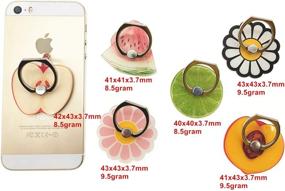 img 3 attached to Crystal Flower Fruit Shape Ring Stent 360°Rotation Finger Ring Grip Cell Phone Ring Holder Stand (Pink Lemon)