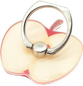 img 4 attached to Crystal Flower Fruit Shape Ring Stent 360°Rotation Finger Ring Grip Cell Phone Ring Holder Stand (Pink Lemon)