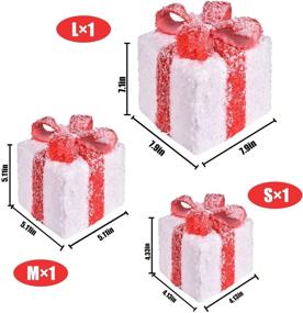 img 2 attached to 🎁 COVFEVER Light up Gift Boxes with Battery Operated Red Bows - Pack of 3 for Indoor and Outdoor Christmas Decorations