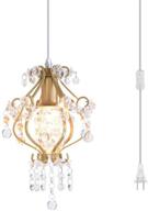 💎 surpars house elegant mini chandelier plug in crystal pendant light,golden: adding glamour and style to your space logo