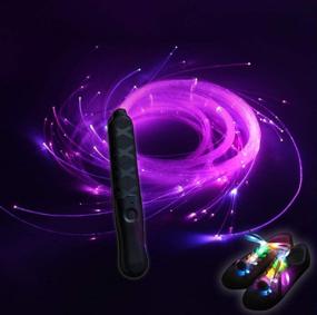 img 4 attached to 💫 Experience Mesmerizing Dance with blueple Rechargeable Fiber Optic Whip: Multi-Color LED Whip for Sparkling 360° Swivel Flow Toy!