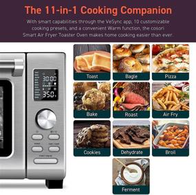img 2 attached to 🍳 COSORI 11-in-1 Air Fryer Toaster Oven Combo 25L with Dehydrator, Chicken, Pizza, 30 Recipes, 4 Accessories Included, Alexa & Wi-Fi Enabled, Silver CS125-AO