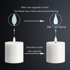 img 2 attached to 3x3 inch Moving Flame White Flameless Candles - Flickering Realistic Bright Pillar Candle Light with Remote Control Timer - Battery Operated - Pack of 1