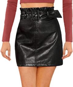 img 4 attached to 🐊 WDIRARA Women's High Waist Split Crocodile Elegant Leather Bodycon Mini Skirt: Chic and Versatile Fashion Staple!