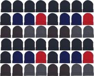 🧣 48 pack winter beanies - bulk cold weather warm knit skull caps for men, women, and unisex hats logo