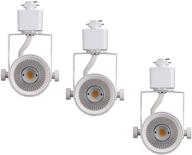 🌤️ cloudy bay dimmable led track light head, cri90+ 5000k daylight, tiltable track lighting fixture, 40° angle for accent retail, white finish, halo type - 3 pack логотип