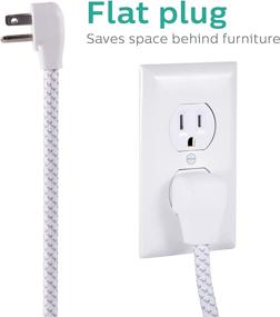 img 2 attached to 💡 Efficient Phillips Accessories Power Strip with 3 USB Ports, 3 Outlets, and Braided Cord - Ideal for Home or Office Decor