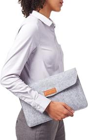 img 3 attached to 🖥️ Light Gray Amazon Basics 11 Inch Felt MacBook Laptop Sleeve Case: A Secure and Stylish Protector for your Device