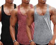 👔 babioboa men's 3 pack workout tank tops: dry fit y-back gym muscle tees for fitness and bodybuilding логотип