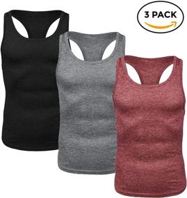 img 1 attached to 👔 Babioboa Men's 3 Pack Workout Tank Tops: Dry Fit Y-Back Gym Muscle Tees for Fitness and Bodybuilding