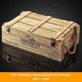 img 2 attached to Men's Whiskey Stones Gift Set: Whiskey Glass and Stones Kit with Vintage Wooden Crate, 8 Granite Chilling Rocks, 10oz Glasses - Perfect Whiskey Gift for Men, Father, Spouse, Partner