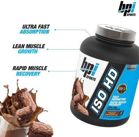 img 2 attached to 🍫 BPI Sports Iso HD – 100% Изолят сывороточного протеина – Рост мышц, восстановление, снижение веса, замена приема пищи – Без сахара, низкое содержание углеводов, низкое содержание калорий – Шоколадный брауни – 4,9 фунтов: Идеально для мужчин и женщин