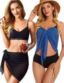 img 3 attached to 👙 Stunning Chiffon Swimwear: Embrace Elegance with Pieces Swimsuit Women's Clothing for Swimsuits & Cover Ups