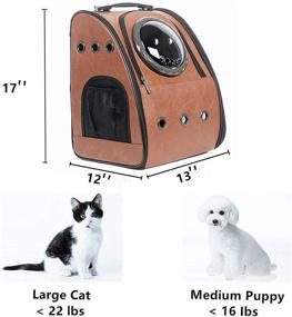 img 1 attached to 🐾 JAHUITE Upgraded Cat Backpack: Bubble Space Capsule Dog Carrier for Hiking, Traveling, and Airline Approved